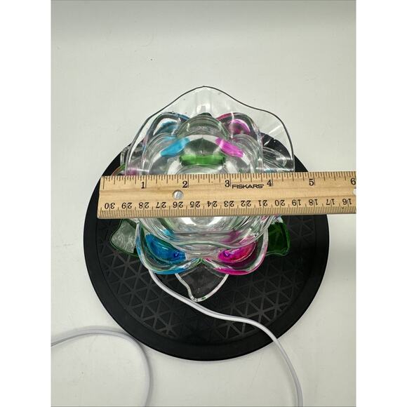 Electric Glass Lotus Flower Touch Lamp Essential Oil /Wax Burner Tart Warmer - Picture 6 of 8